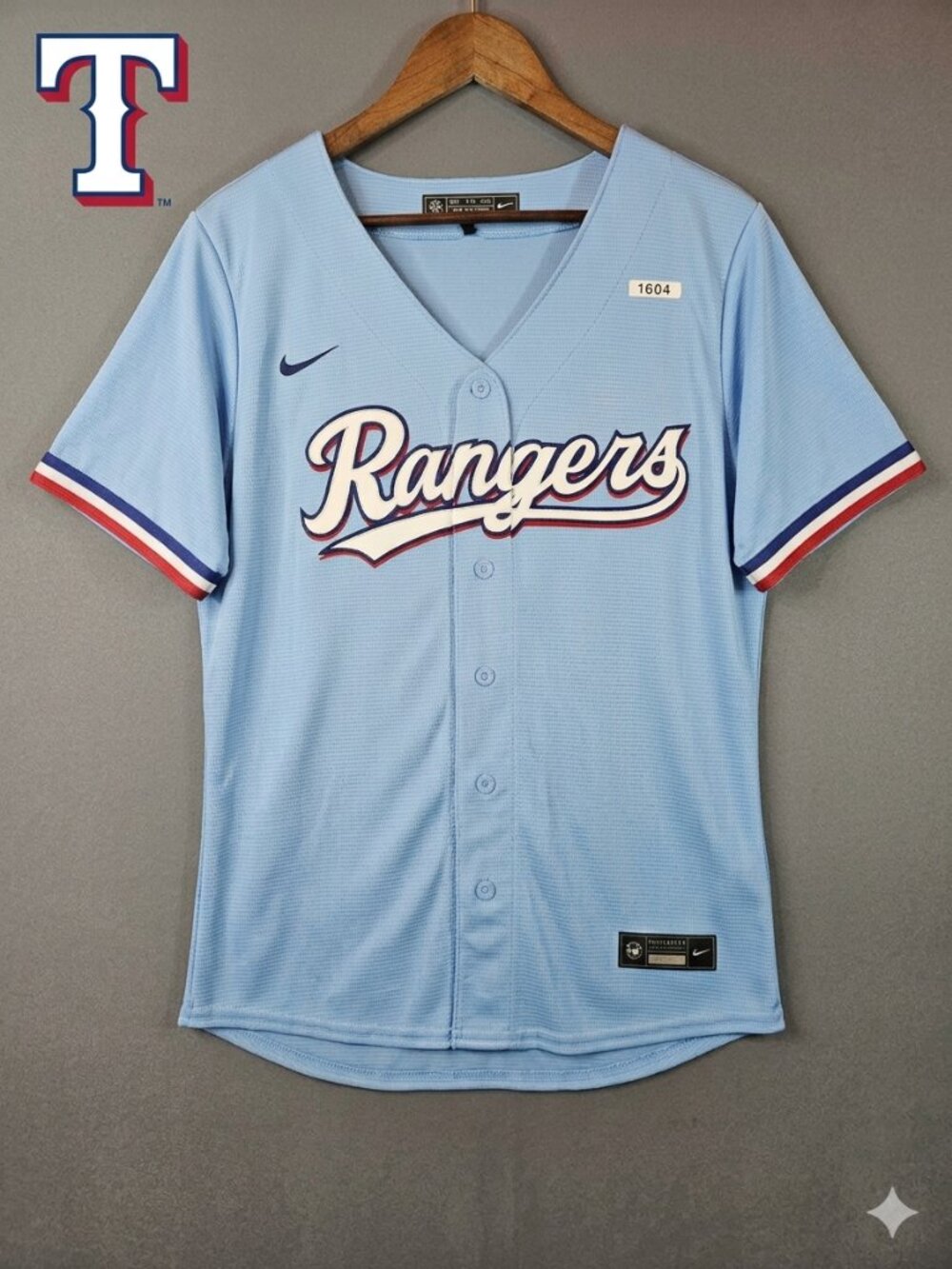 Nike Women's Texas Rangers Powder Blue MLB Alternate Jersey Size XXL